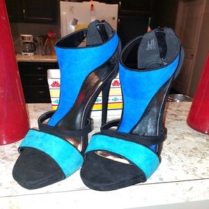 Stylish Blue and Black Women's Heels